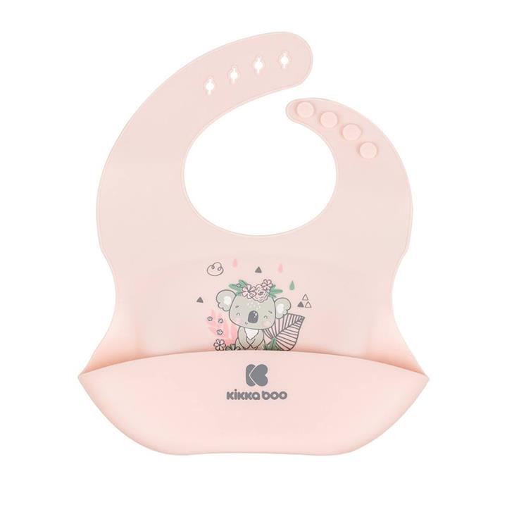 پیشبند سیلیکونی کیکابو kikkaboo مدل savanna friends – صورتی